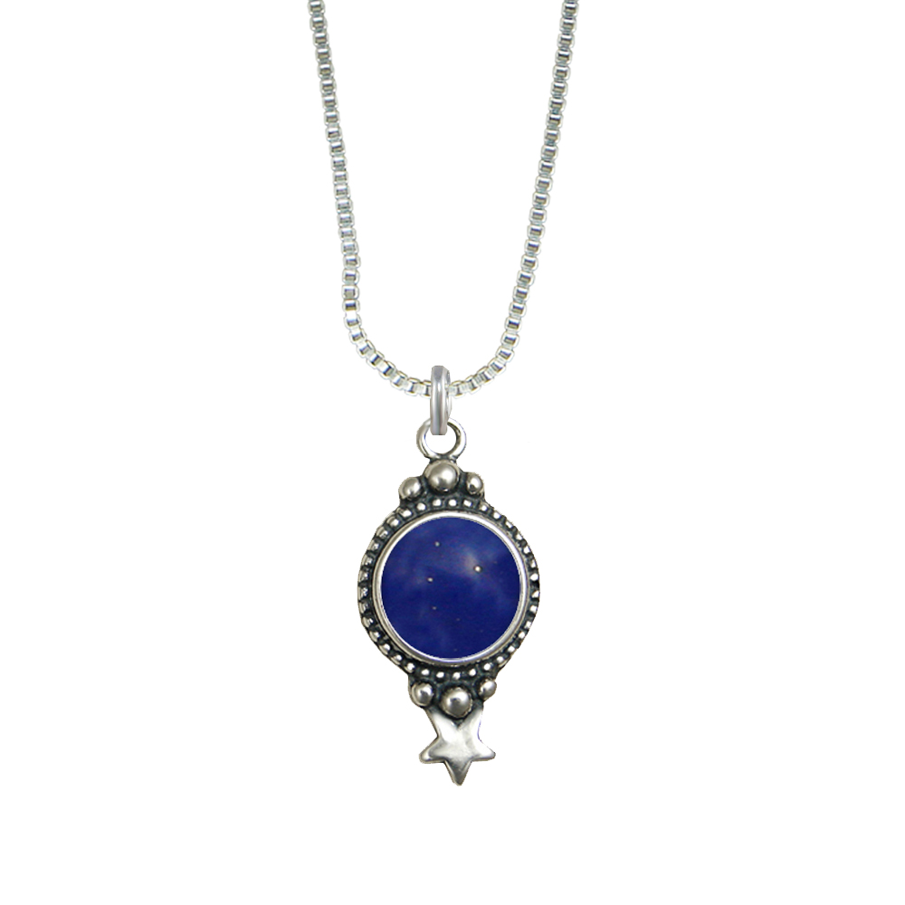 Sterling Silver Gemstone Necklace With Lapis Lazuli